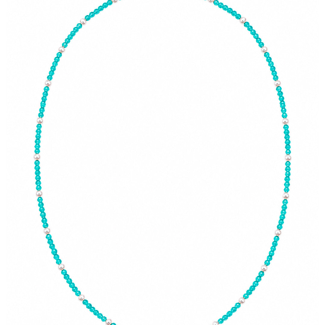 Collar Amazonita Y Perlas