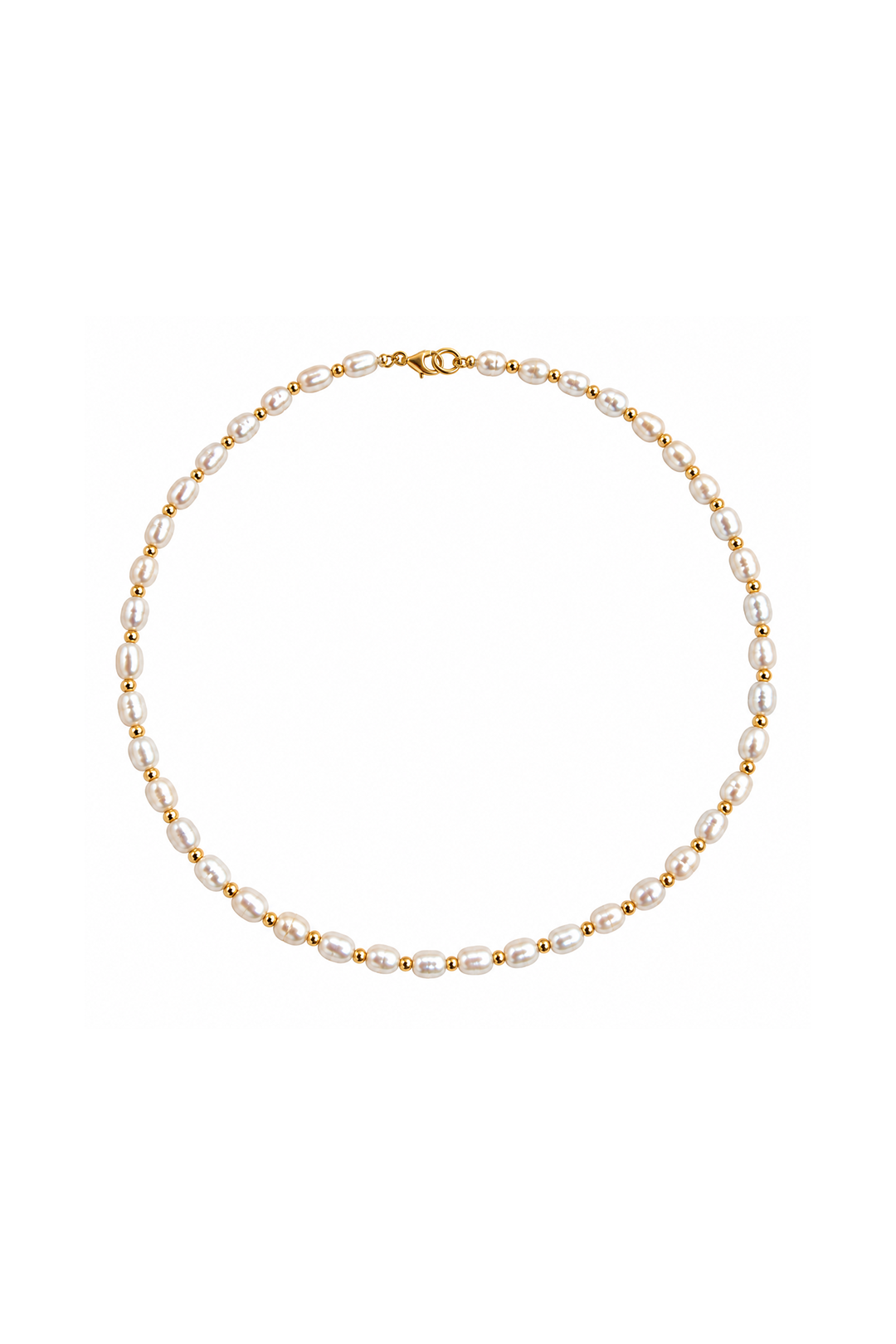 Collar Perlas Rosa y Blanca con Hematita Dorada