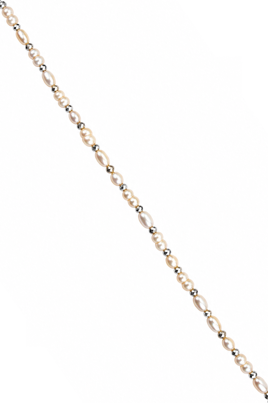 Collar Perla Oval y Hematita Plata