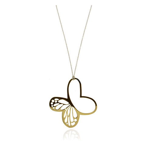 Dije Monarca Mediano Dorado Con Cadena Plata