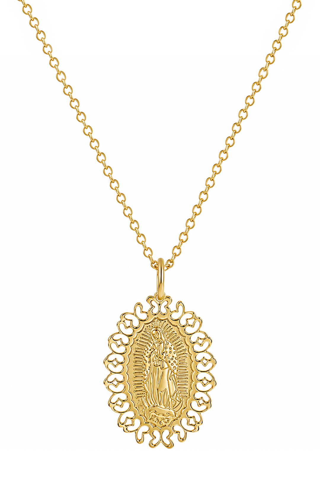 Dije Mujer Plata 925 Religioso Virgen Guadalupe Dorado - Tanya Moss