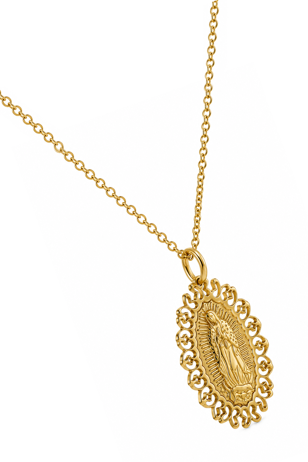 Dije Mujer Plata 925 Religioso Virgen Guadalupe Dorado - Tanya Moss