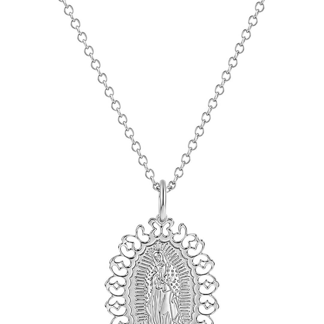 Dije Mujer Plata 925 Religioso Virgen Guadalupe