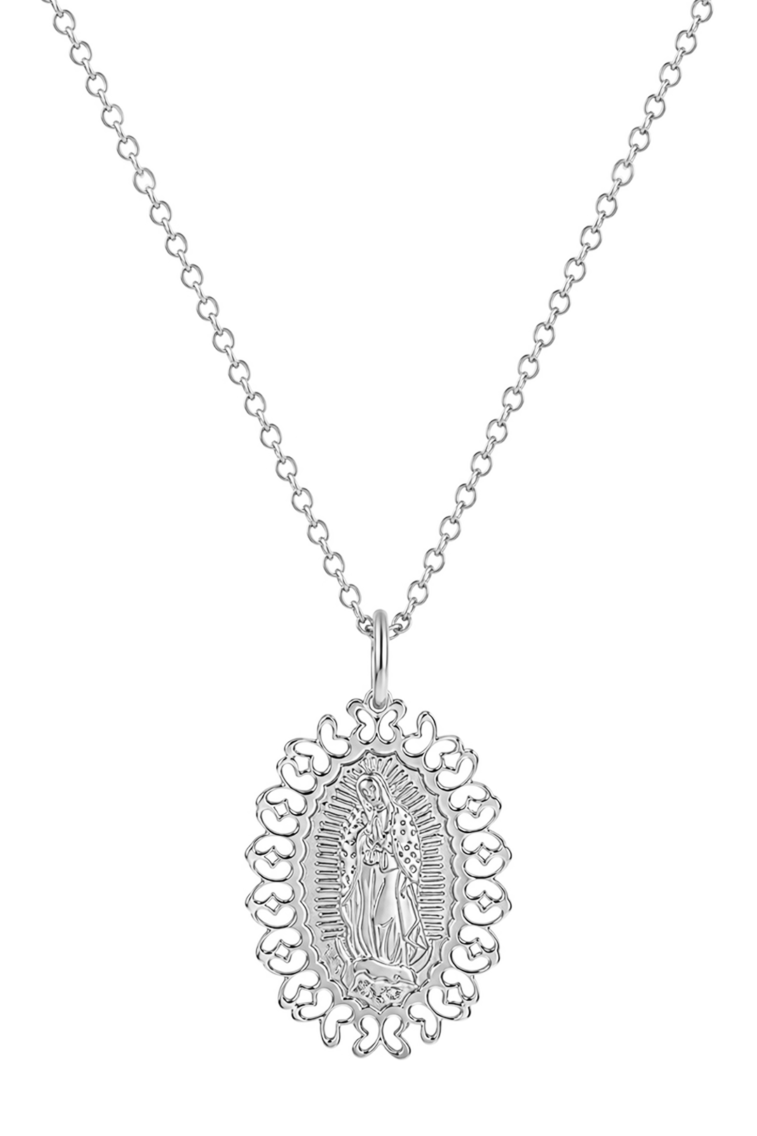 Dije Mujer Plata 925 Religioso Virgen Guadalupe