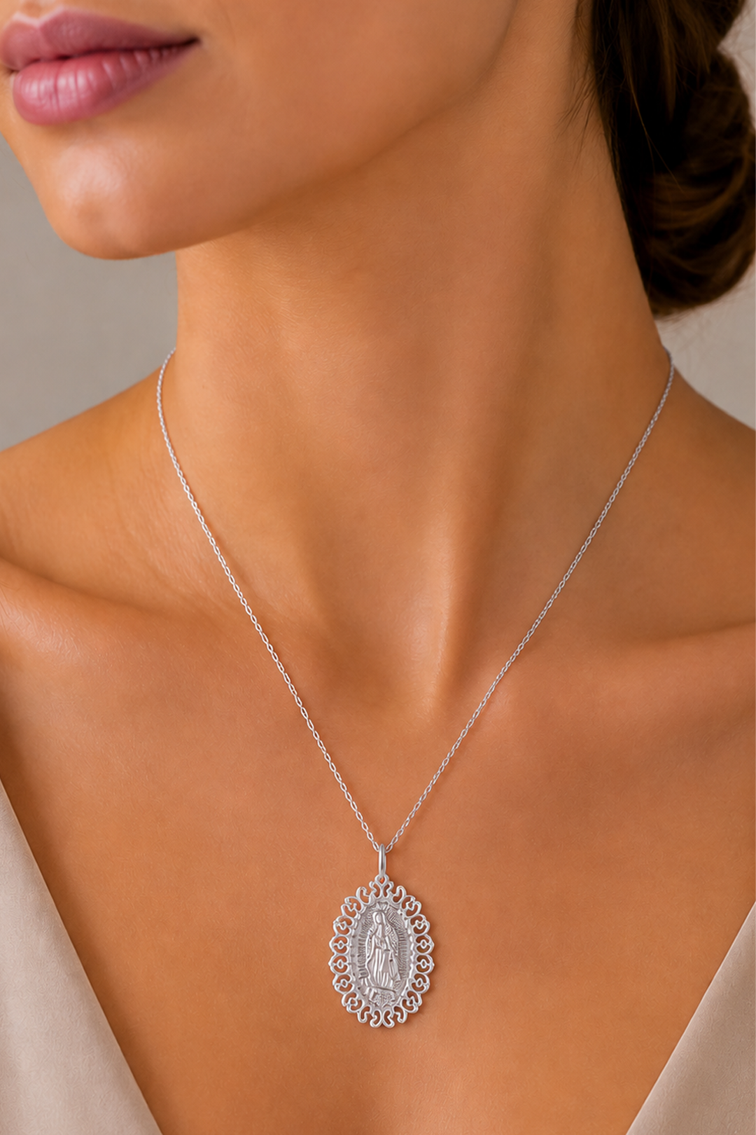 Dije Mujer Plata 925 Religioso Virgen Guadalupe