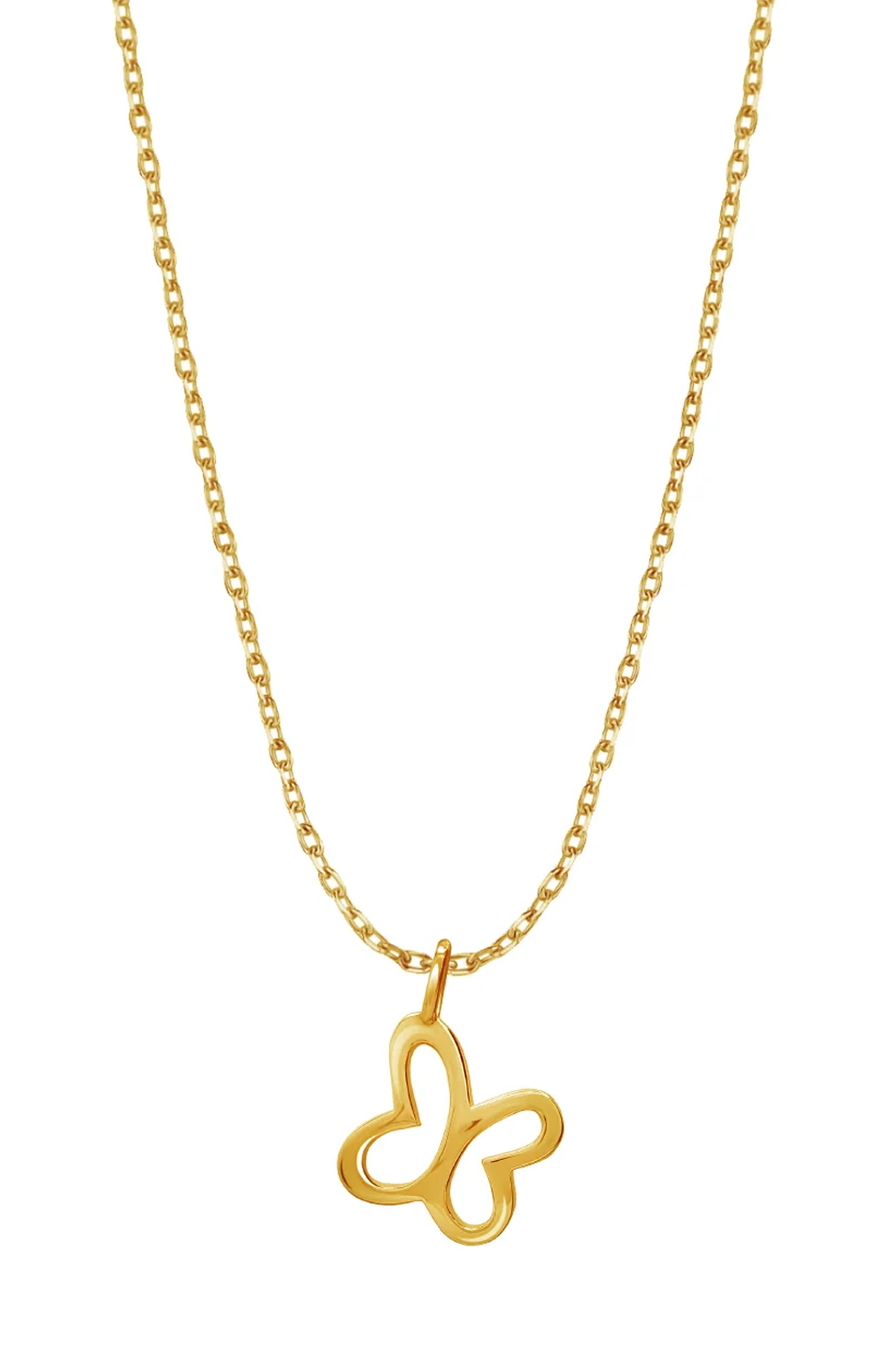 Dije Mariposa Mini Con Cadenita De Plata Dorado