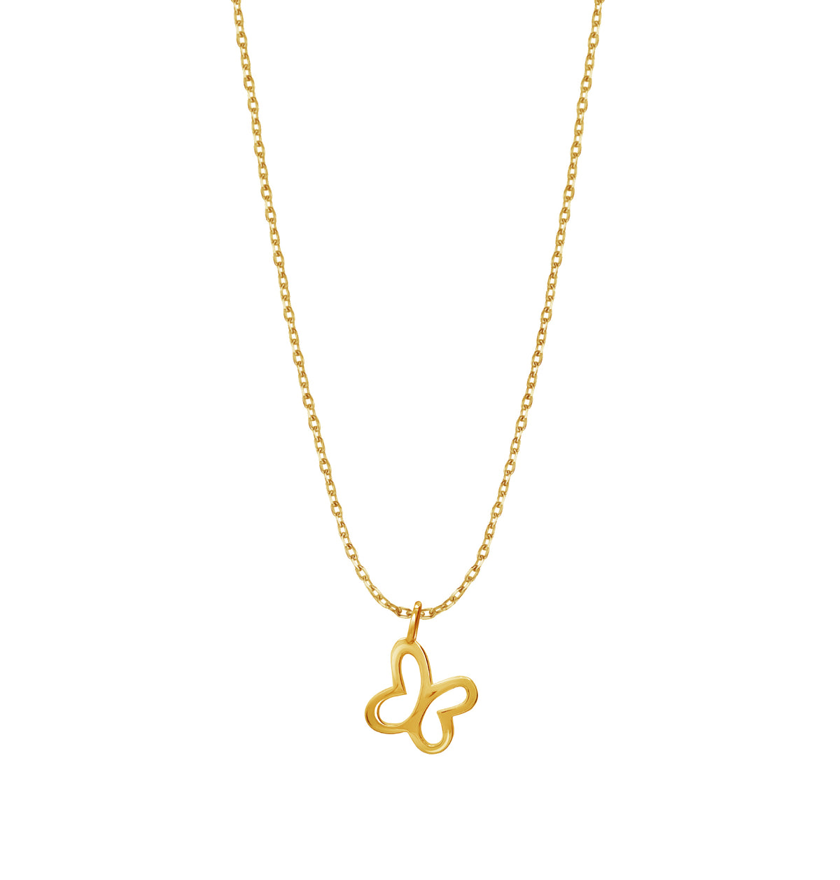 Dije Mariposa Mini Con Cadenita De Plata Dorado