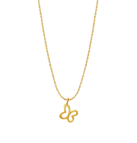 Dije Mariposa Mini Con Cadenita De Plata Dorado