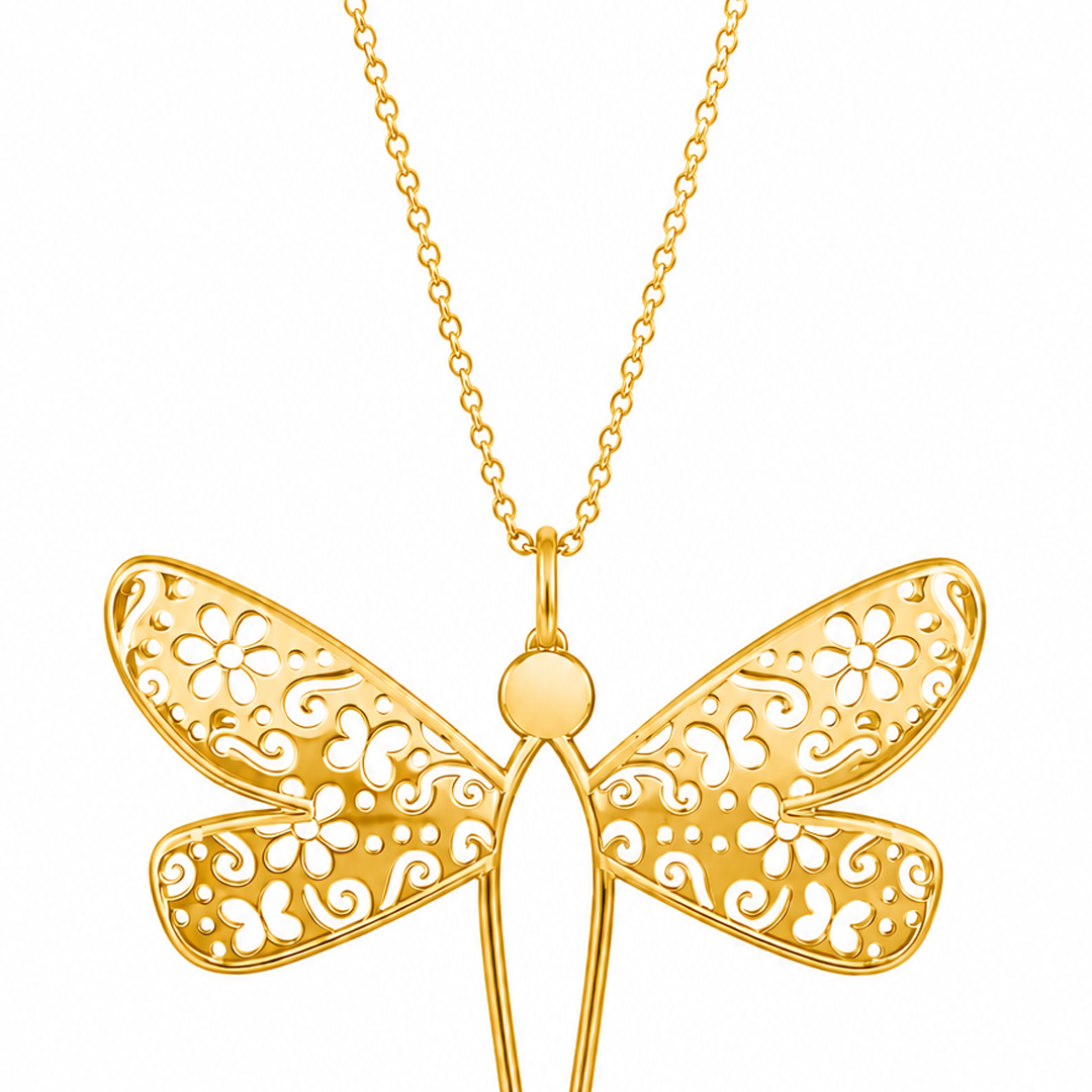 Dije Mujer Plata 925 Mexicanizado Libelula Dorado