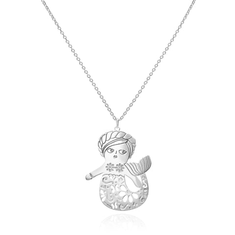 Dije Mujer Plata 925 Mexicanizado Sirena Grande