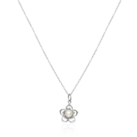 Dije Flor doble con Perla