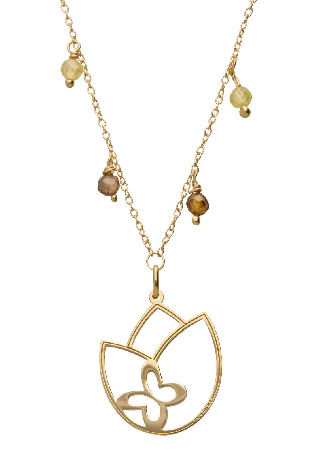 Dije Mujer Plata 925 Joy Tulipan Circonia Dorado