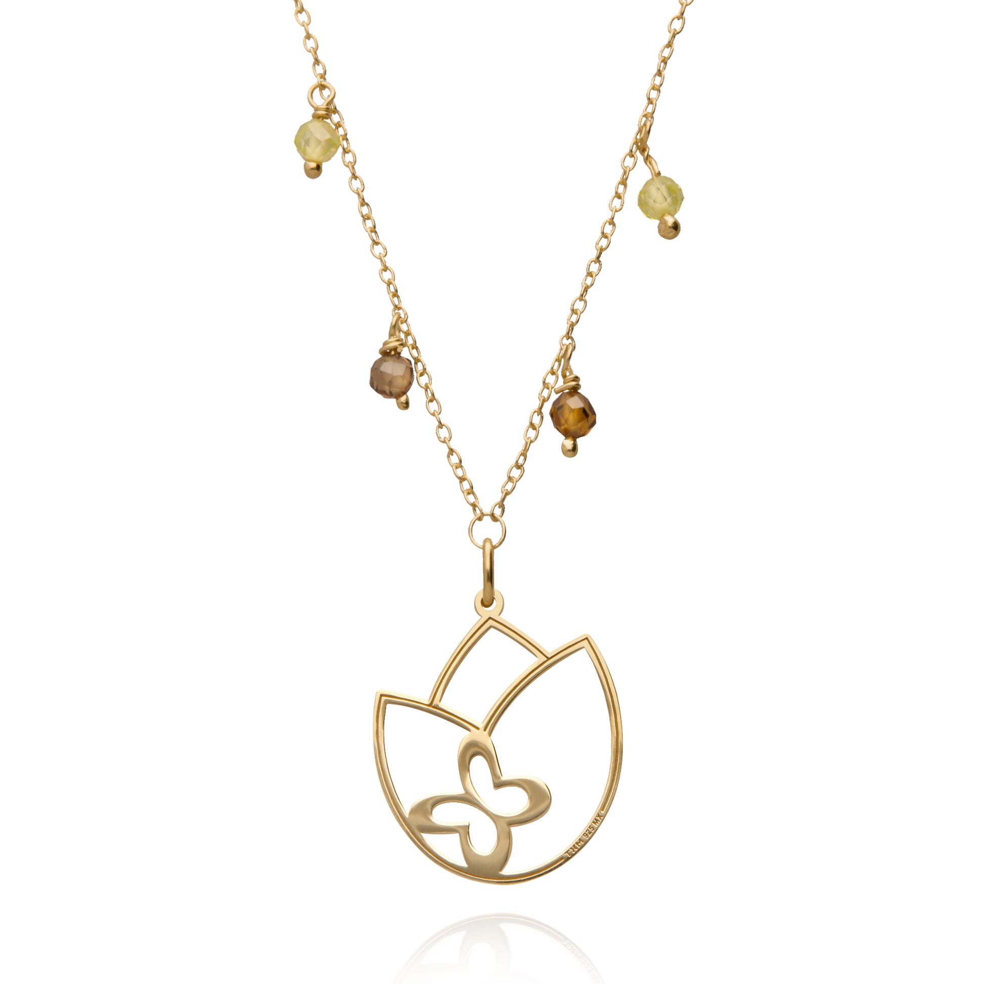 Dije Mujer Plata 925 Joy Tulipan Circonia Dorado - Tanya Moss