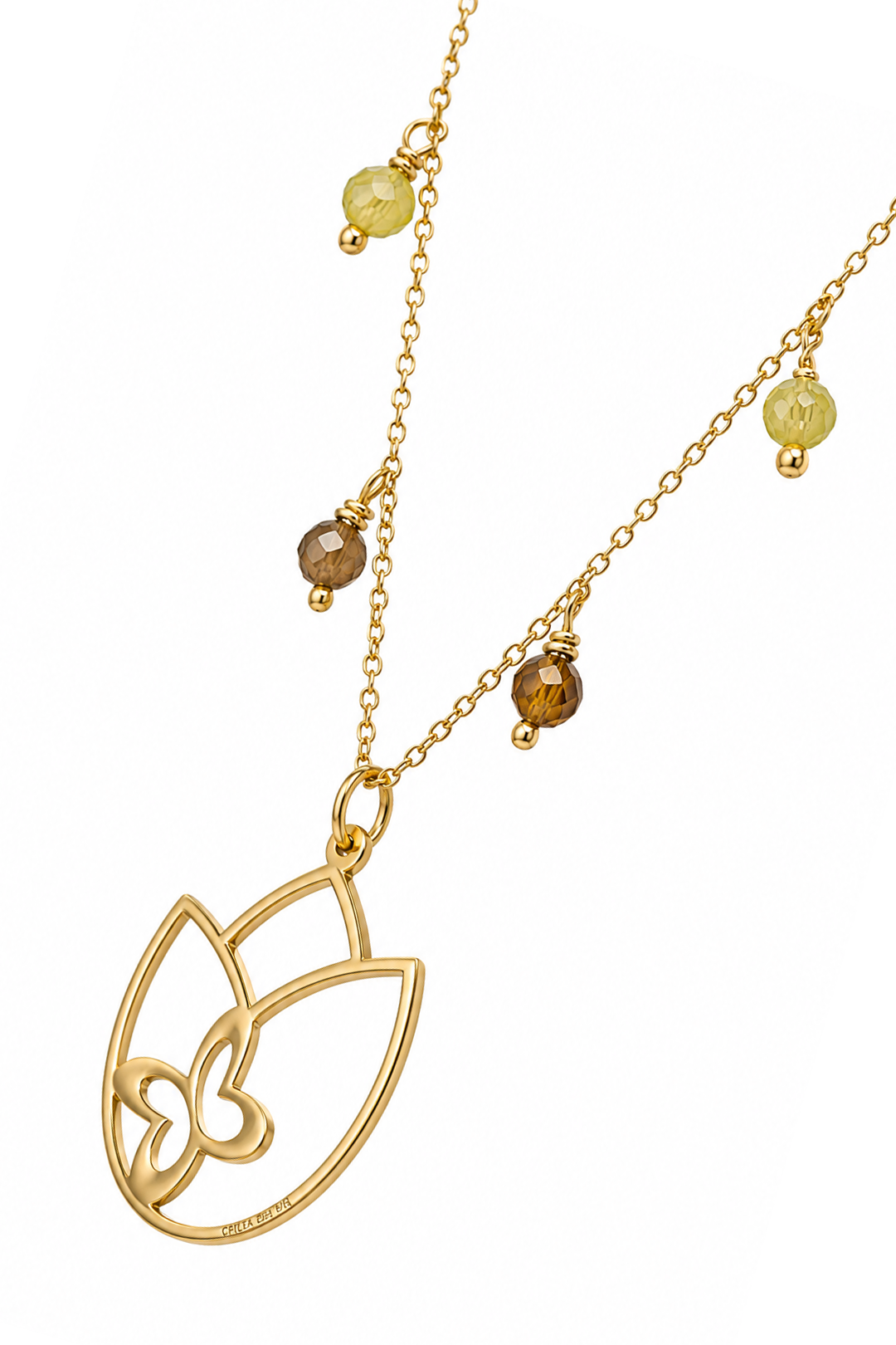 Dije Mujer Plata 925 Joy Tulipan Circonia Dorado