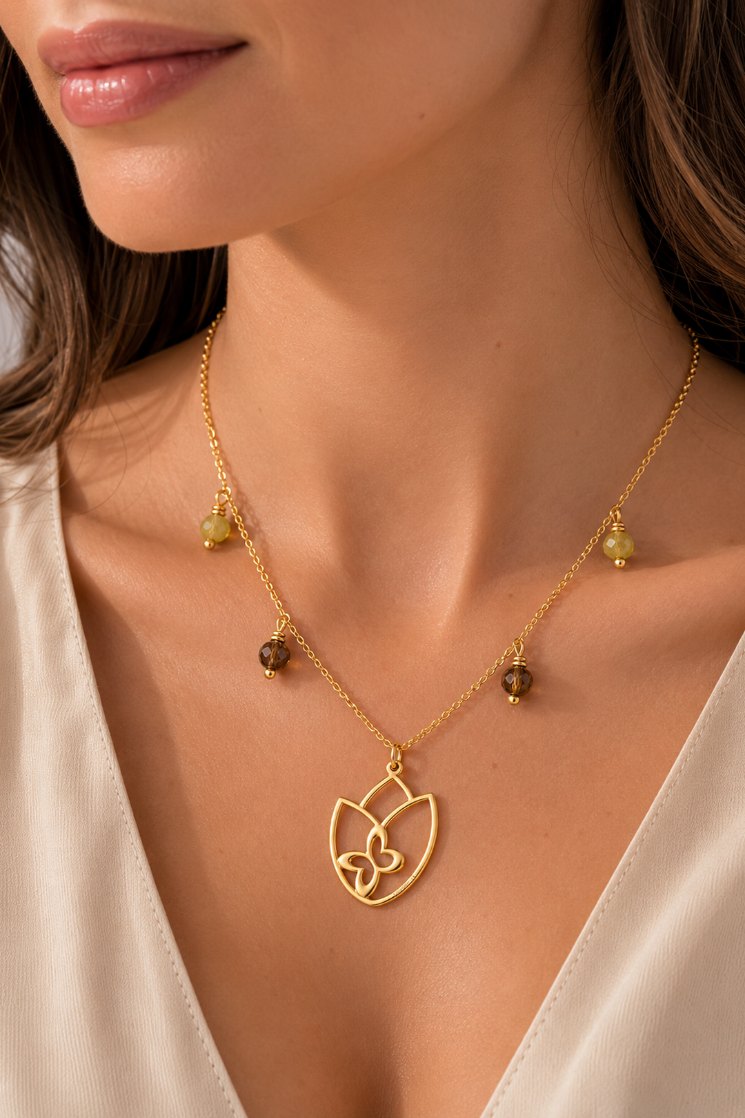 Dije Mujer Plata 925 Joy Tulipan Circonia Dorado