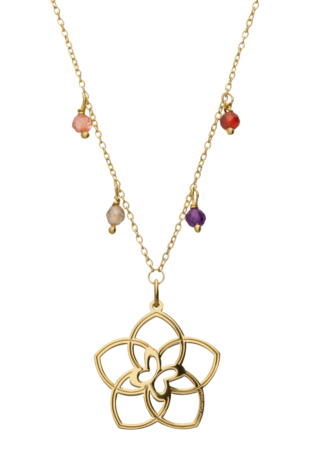 Dije Mujer Plata 925 Joy 5 Petalos Circonia Dorado