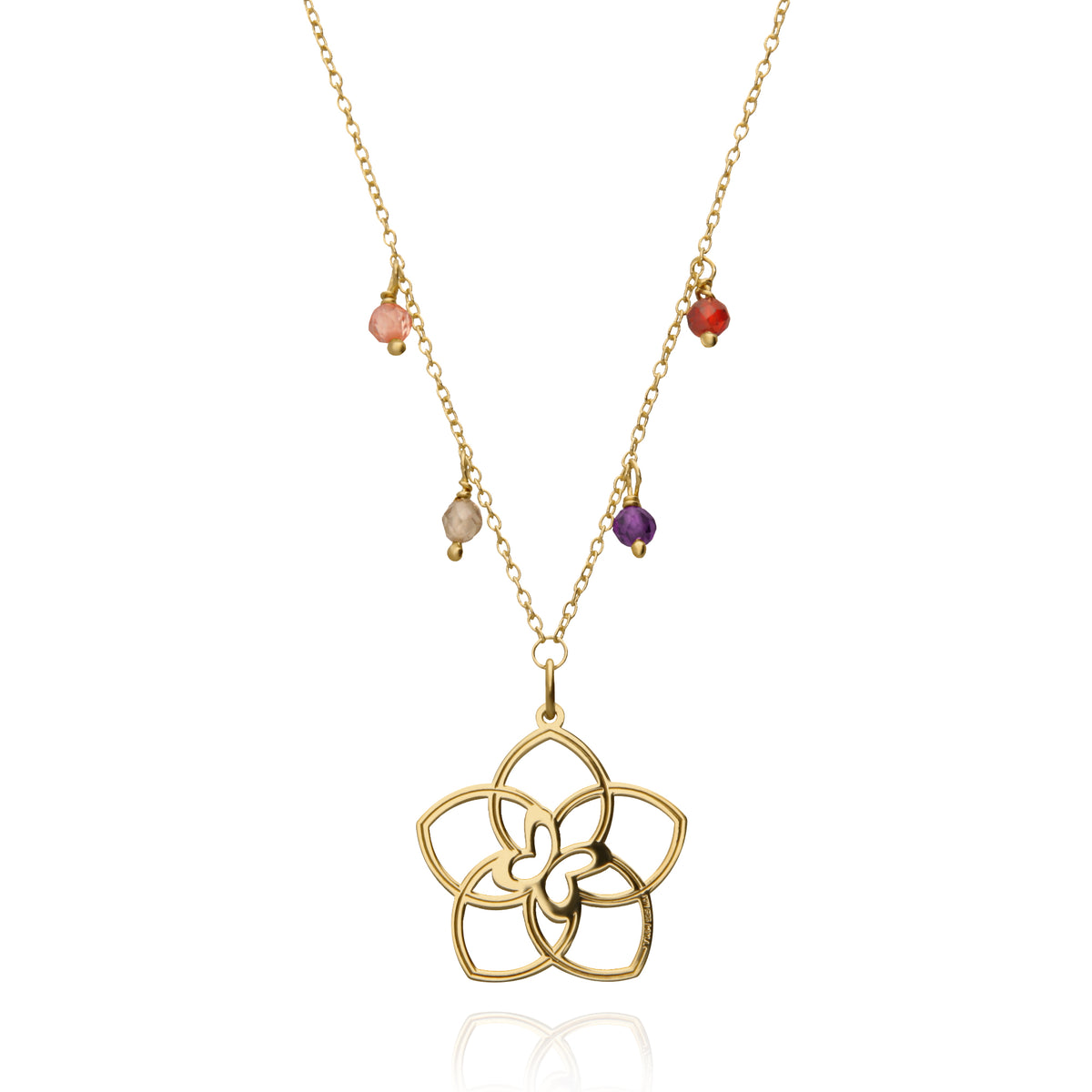 Dije Mujer Plata 925 Joy 5 Petalos Circonia Dorado