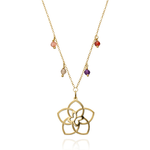 Dije Mujer Plata 925 Joy 5 Petalos Circonia Dorado