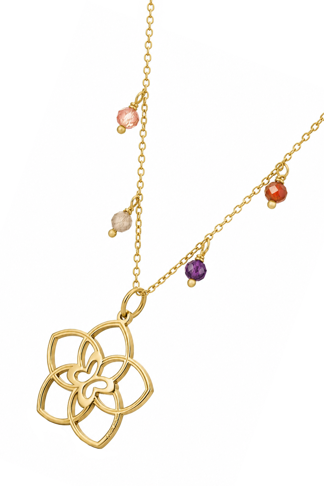 Dije Mujer Plata 925 Joy 5 Petalos Circonia Dorado