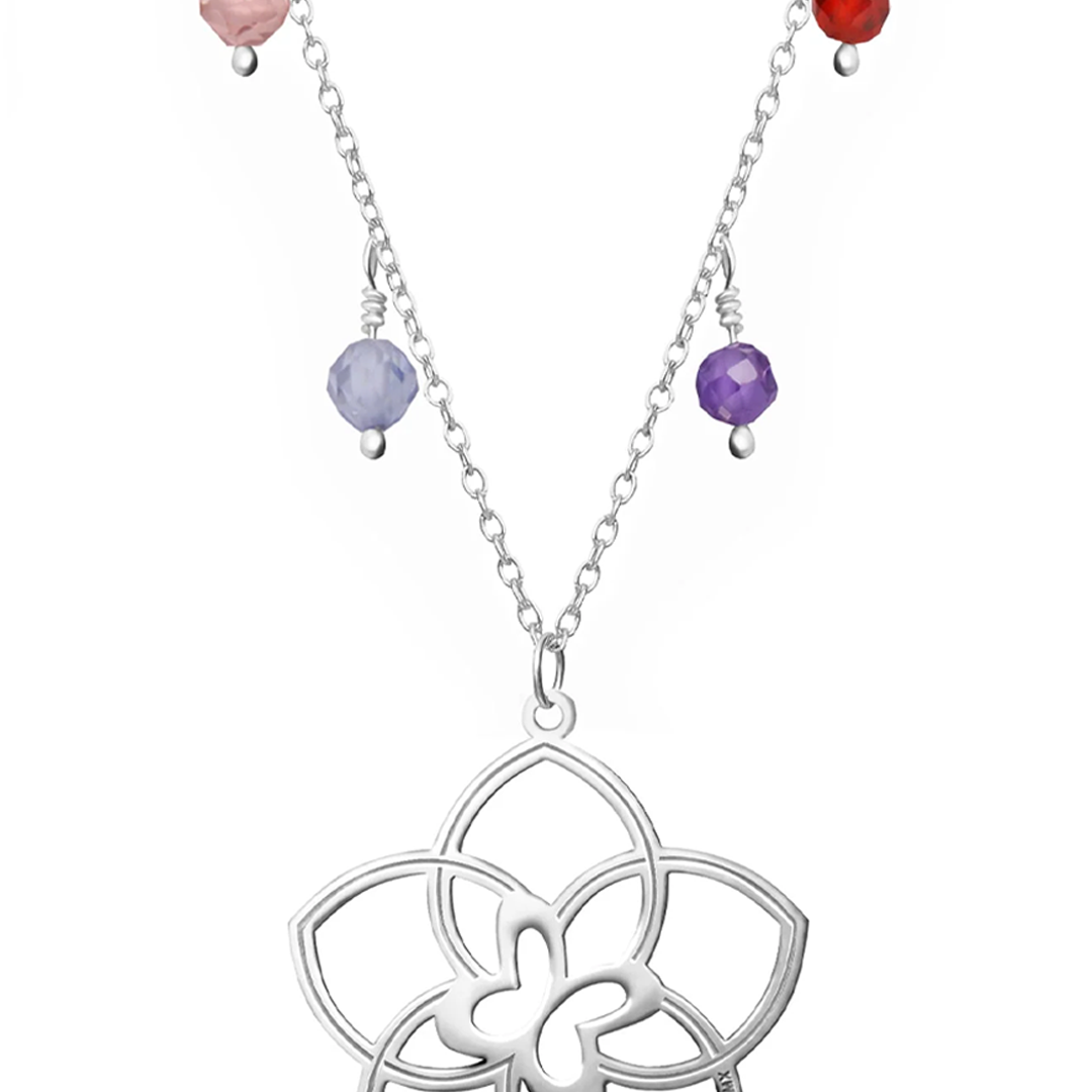 Dije Mujer Plata 925 Joy 5 Petalos Circonia