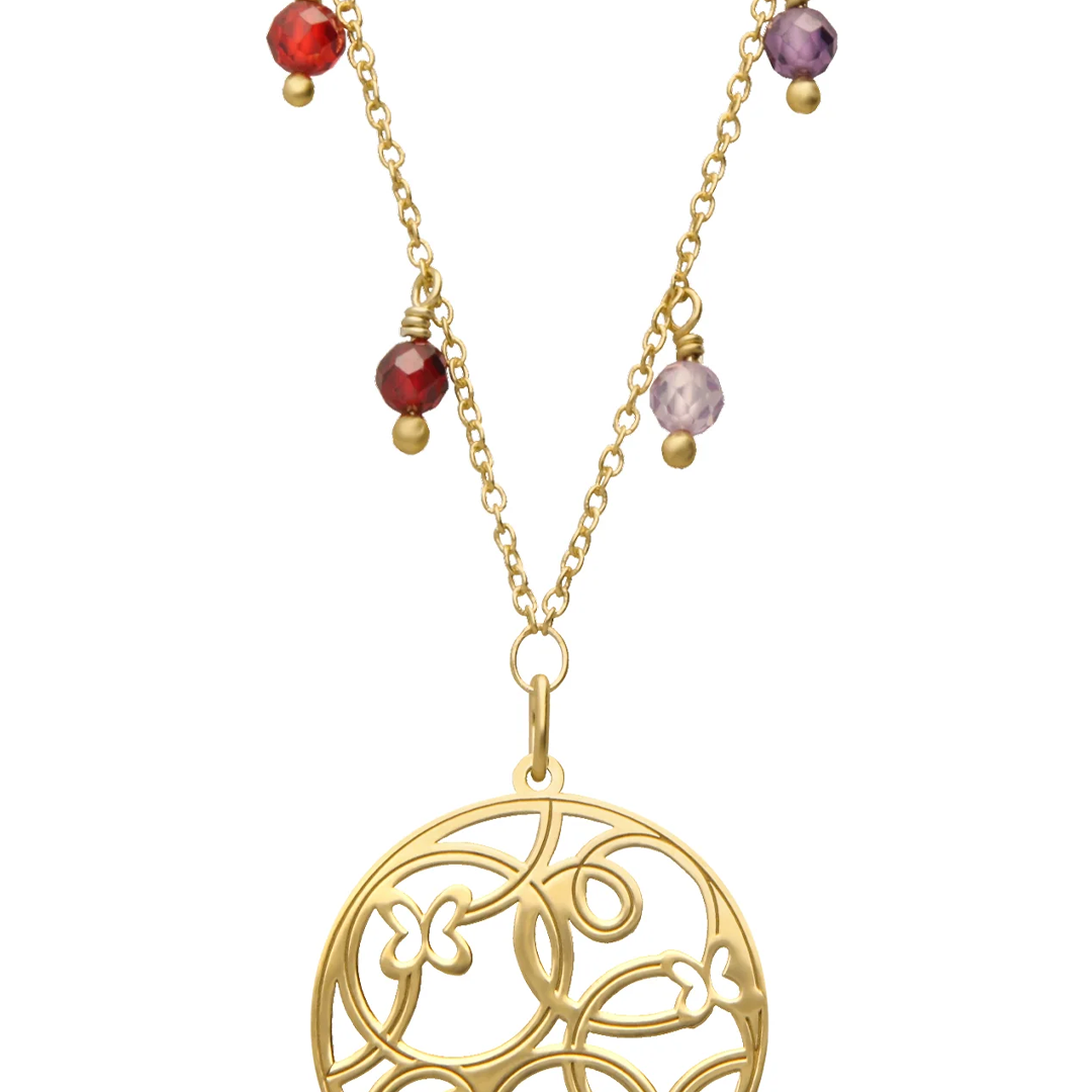 Dije Mujer Plata 925 Joy Circulo  Circonia Baño de Oro