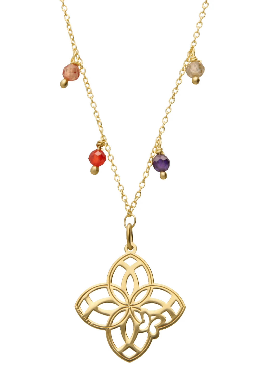 Dije Mujer Plata 925 Joy 4 Petalos Circonia Dorado