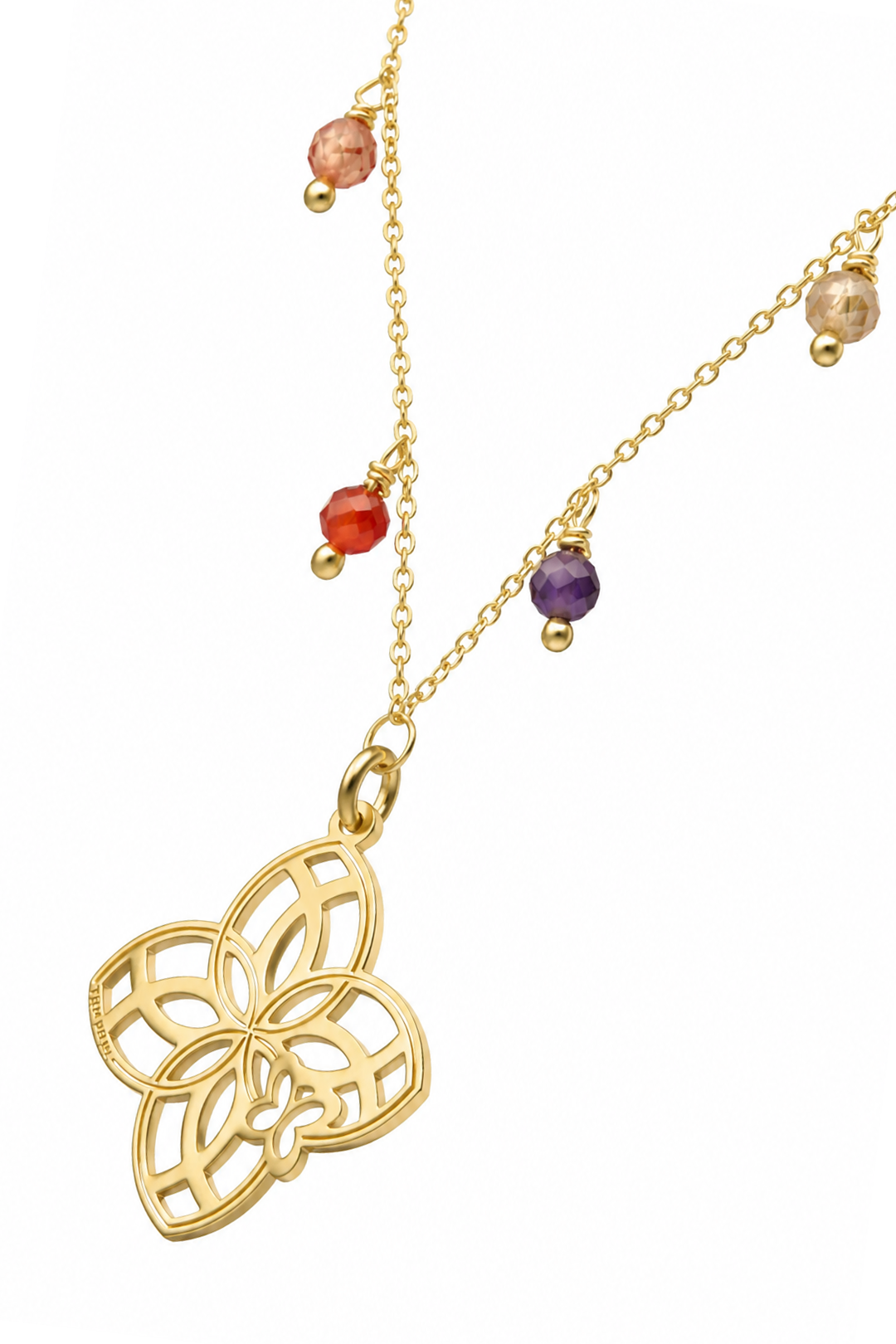 Dije Mujer Plata 925 Joy 4 Pétalos Circonia Baño de Oro