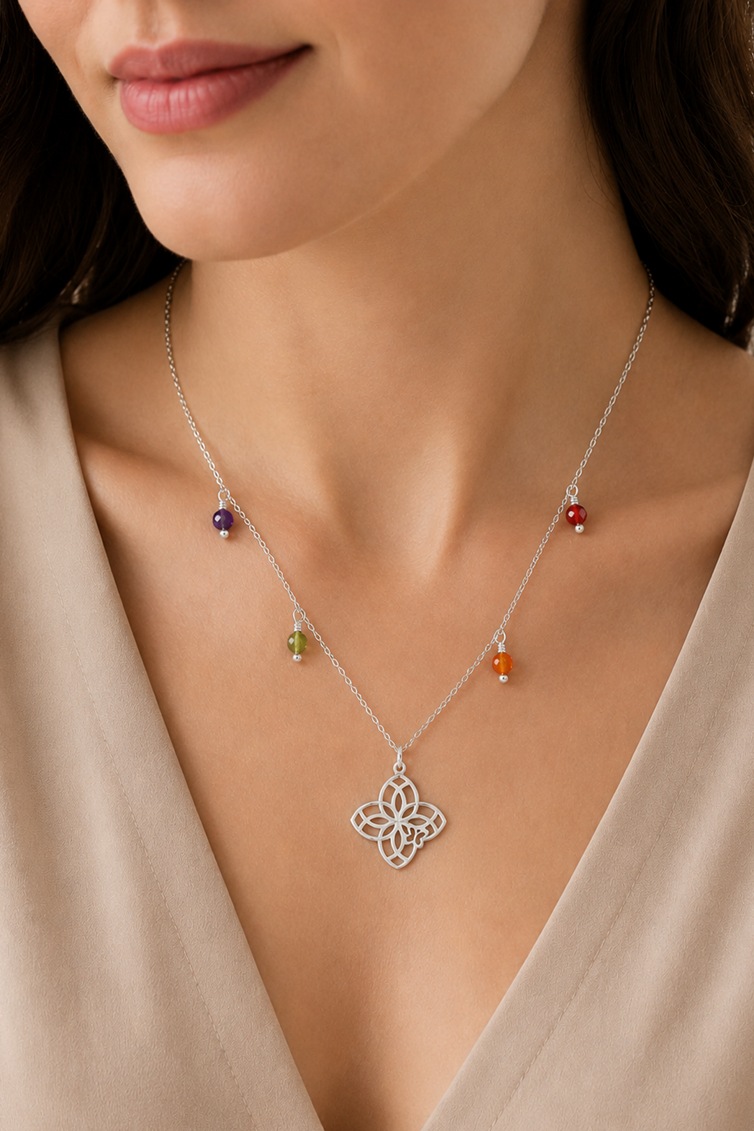 Dije Mujer Plata 925 Joy 4 Petalos Circonia