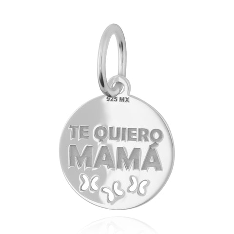 Charm Mujer Plata 925 Mamá Circulo Mariposa