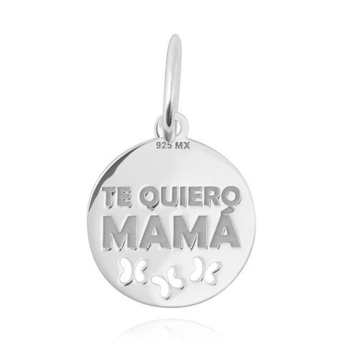Charm Mujer Plata 925 Mamá Circulo Mariposa