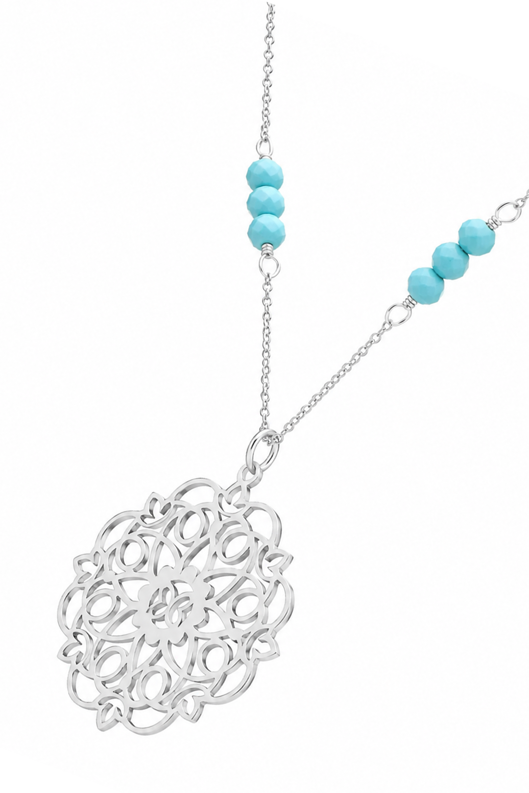 Dije Mujer Plata 925 Zen Mandala Turquesa