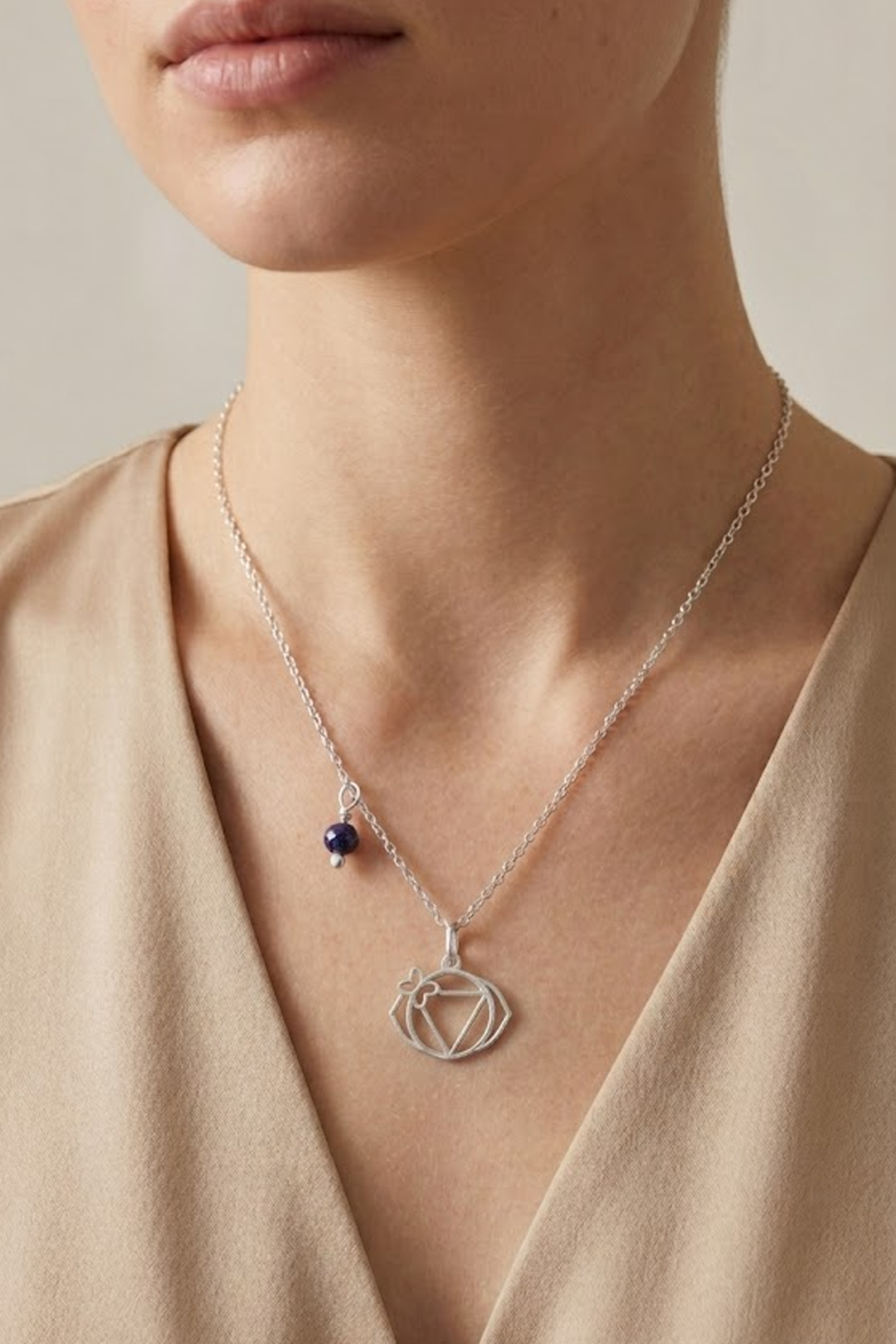 Dije Mujer Plata 925 Chakras Ojo Sodalita