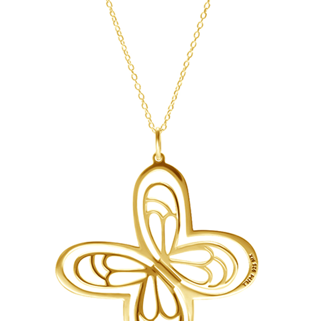 Dije Mujer Plata 925 Aurora Mariposa Dorado