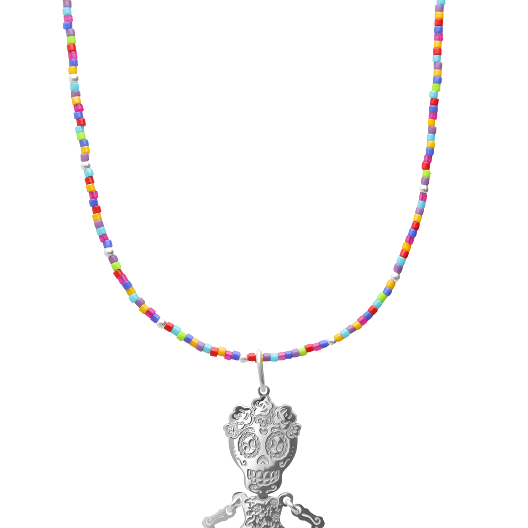 Dije Mujer Plata 925 Dia Muertos Catrina Movil Cuentas - Tanya Moss