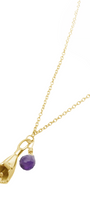 Collar Mujer Plata 925 Jacaranda Flor Amatista Dorado - Tanya Moss