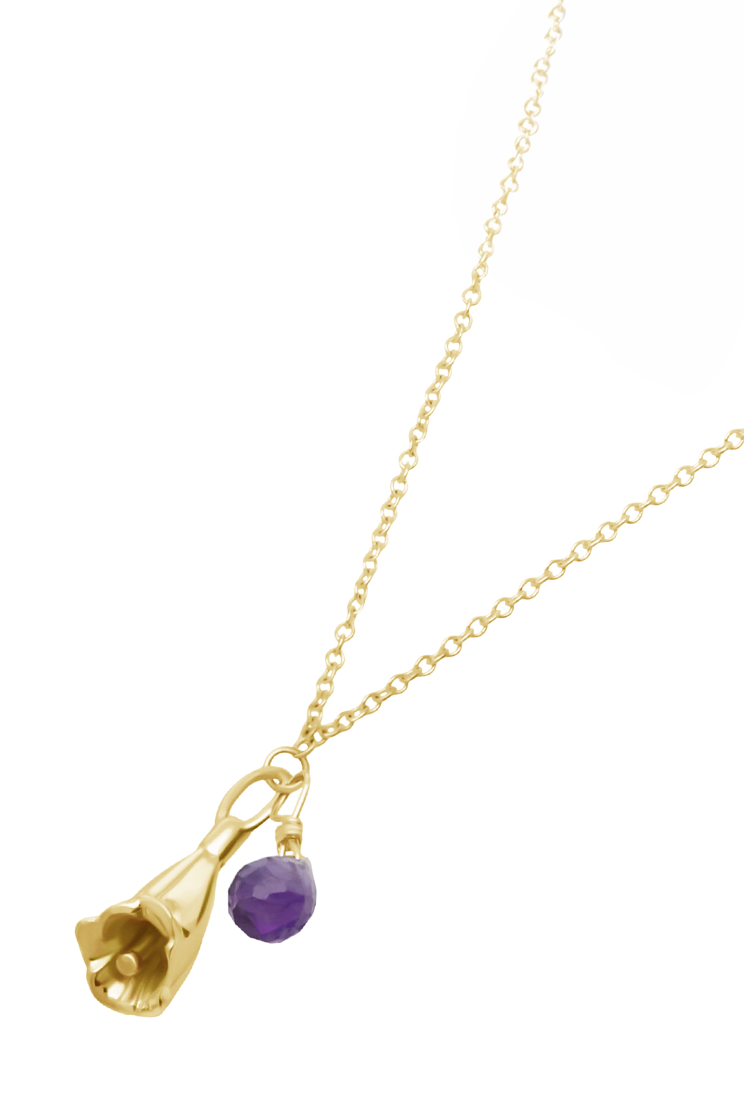Collar Mujer Plata 925 Jacaranda Flor Amatista Dorado - Tanya Moss