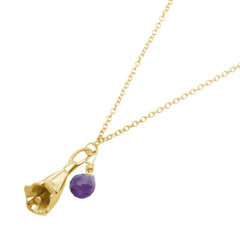 Collar Jacaranda Baño De Oro Con Amatista
