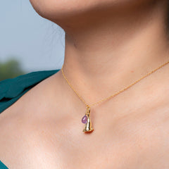 Collar Jacaranda Baño De Oro Con Amatista