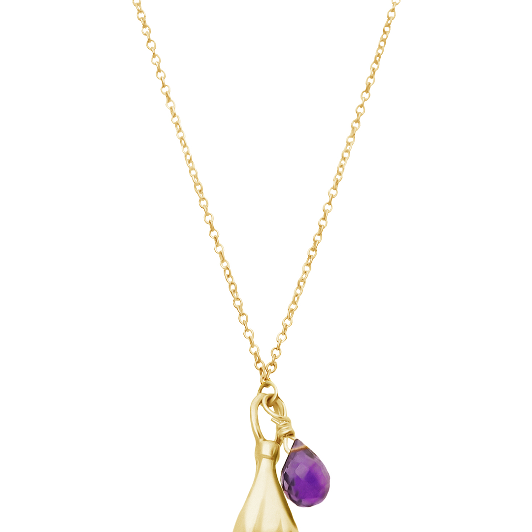 Collar Mujer Plata 925 Jacaranda Flor Amatista Dorado - Tanya Moss