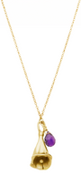 Collar Mujer Plata 925 Jacaranda Flor Amatista Dorado - Tanya Moss
