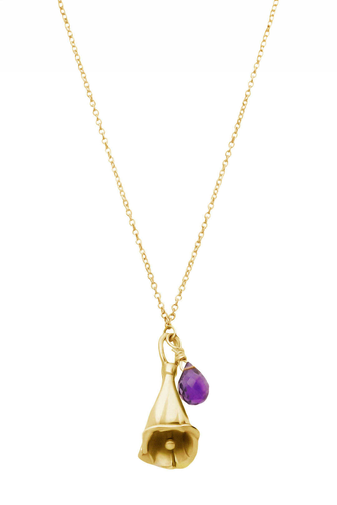 Collar Mujer Plata 925 Jacaranda Flor Amatista Dorado - Tanya Moss