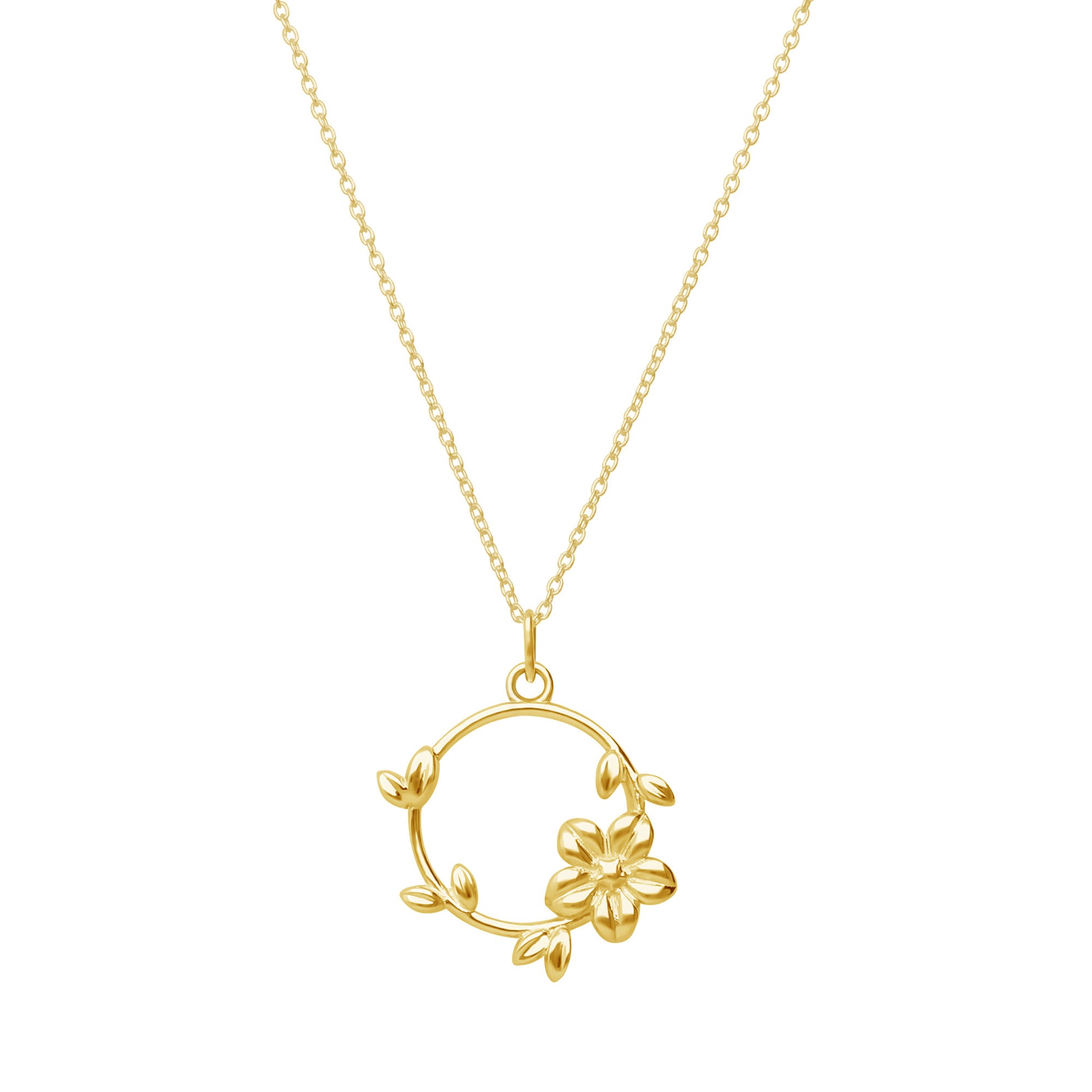 Dije Mujer Plata 925 Mensaje Amor Aro Flor Hojas Dorado - Tanya Moss