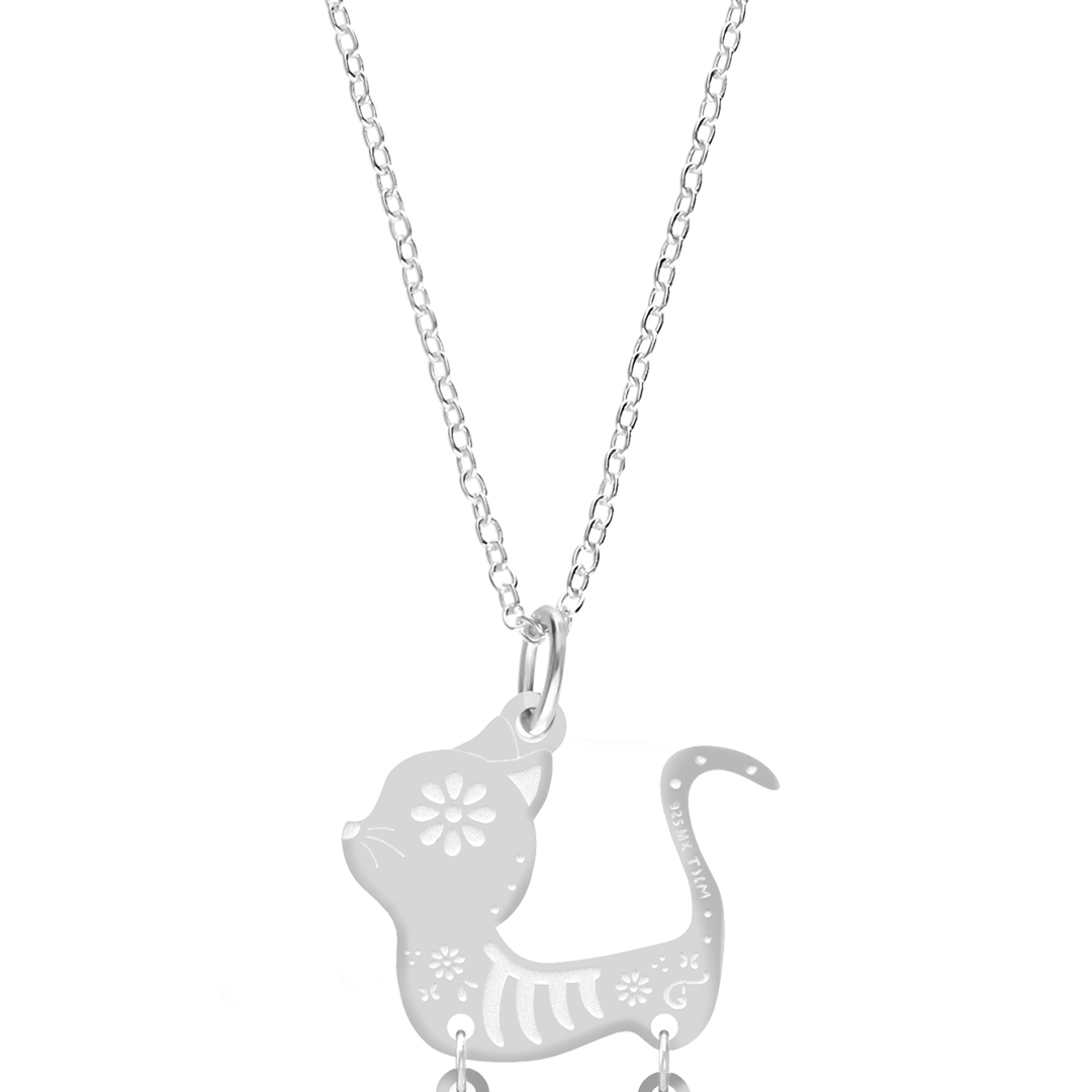 Dije Mujer Plata 925 Dia Muertos Gato Movil - Tanya Moss