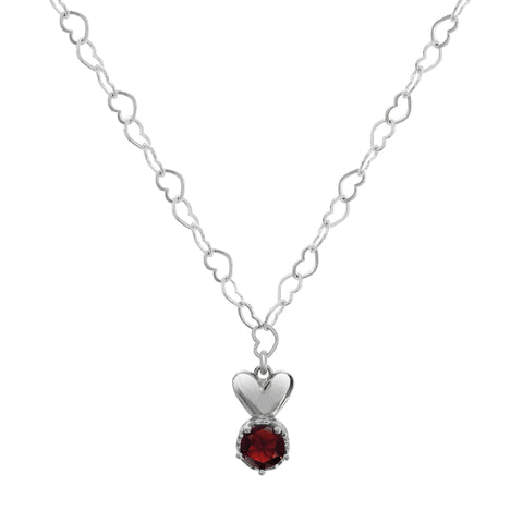 Dije Mujer Plata 925 Amoret Corazon Granate