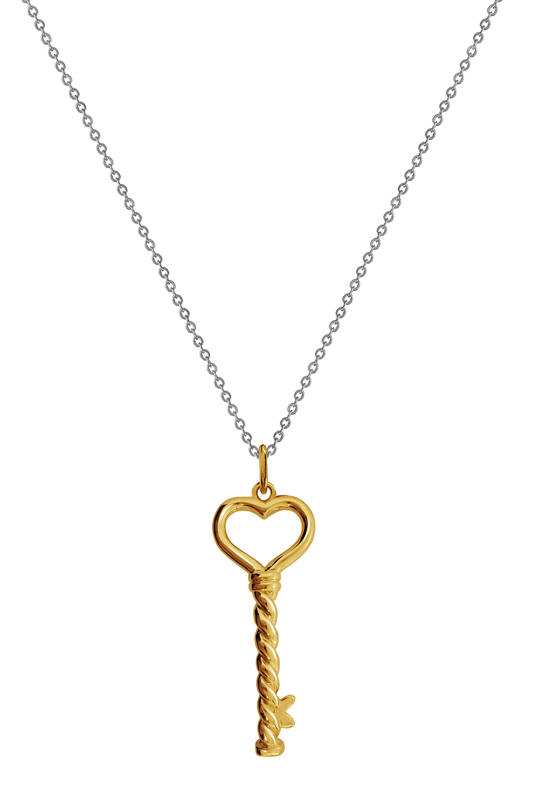 Dije Llave Del Corazon Dorado