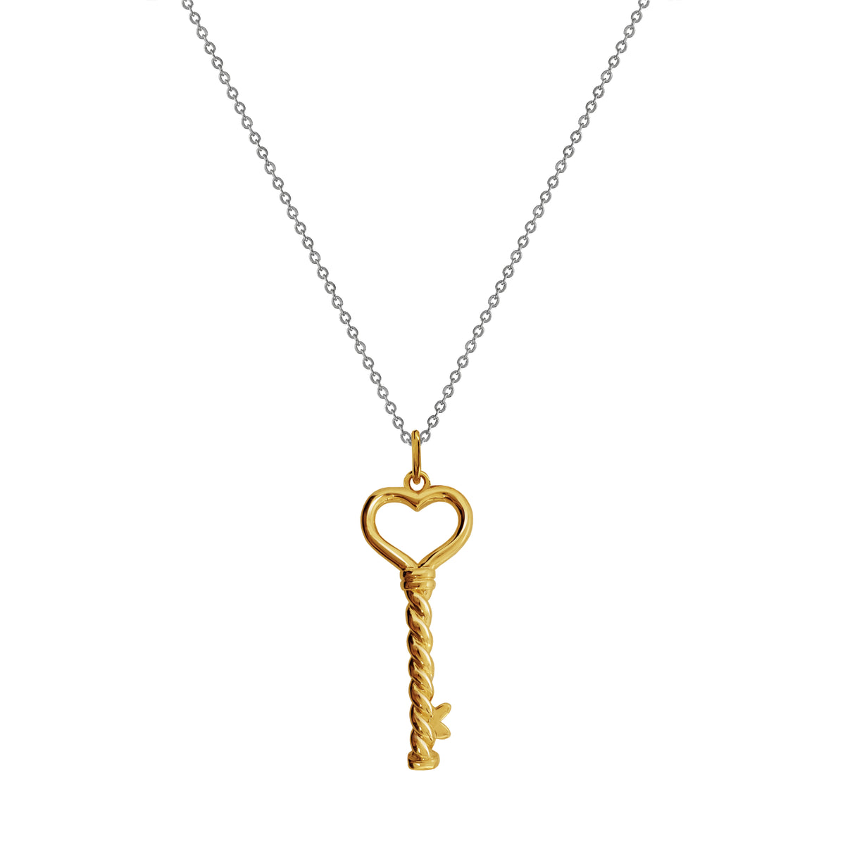 Dije Llave Del Corazon Dorado