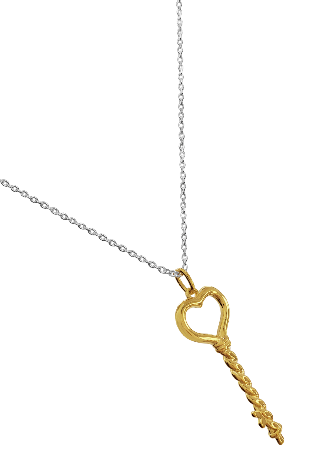 Dije Llave Del Corazon Dorado