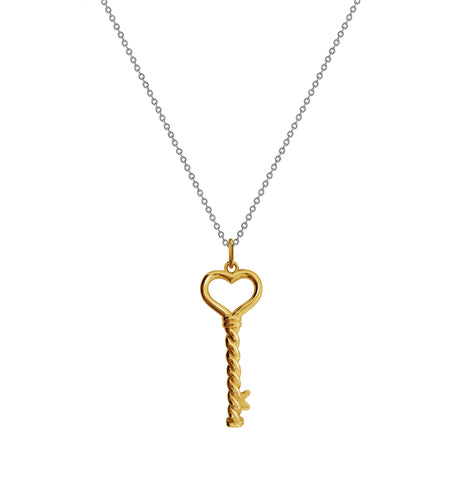 Dije Llave Del Corazon Dorado