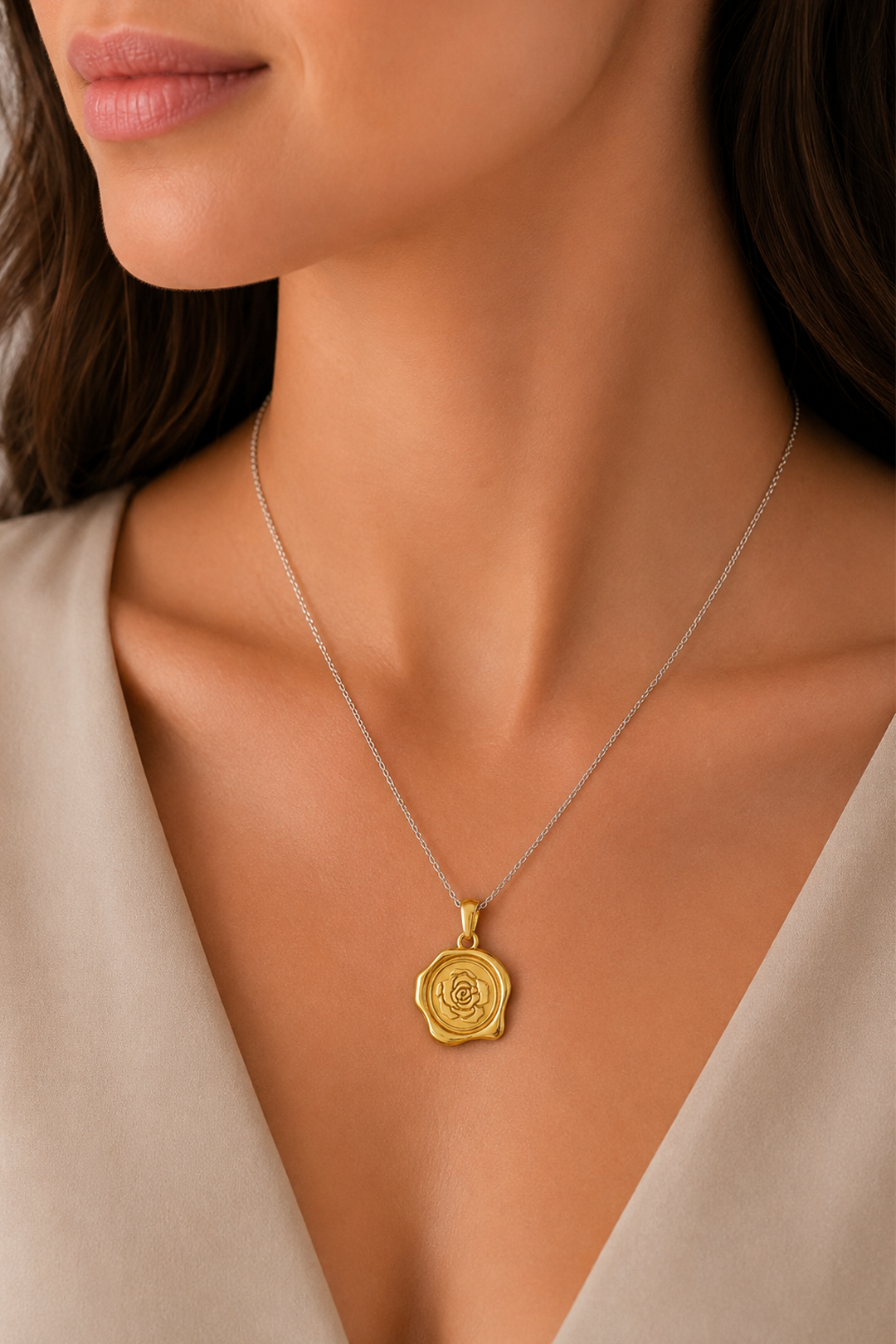 Dije Mujer Plata 925 Sellos Orosa Dorado Cadena Plata