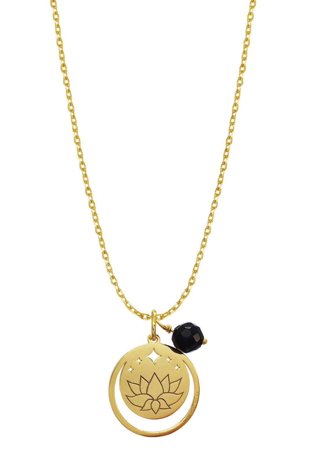 Dije Mujer Plata 925 Magia Luna Loto Agata Negra Dorado